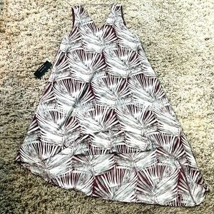 The Limited NWT Sz. SP. Hi-Low Asymmetrical Palm Print Woven Tank Dress